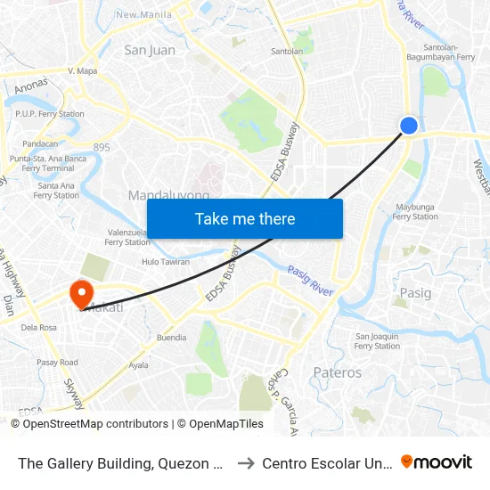 The Gallery Building, Quezon City, Manila to Centro Escolar University map