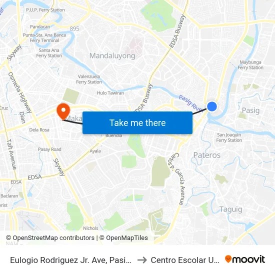 Eulogio Rodriguez Jr. Ave, Pasig City, Manila to Centro Escolar University map