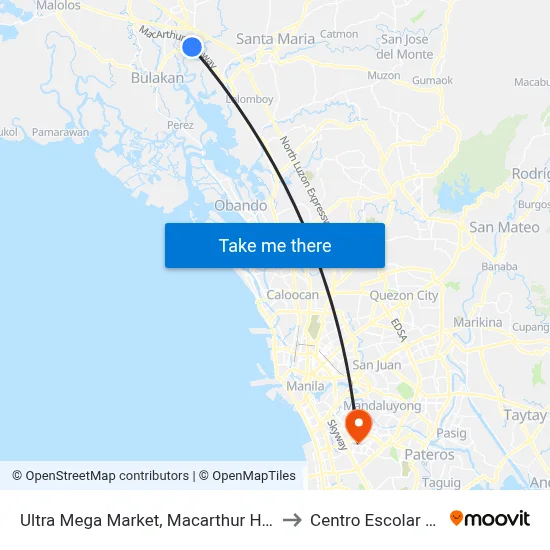 Ultra Mega Market, Macarthur Highway Balagtas to Centro Escolar University map
