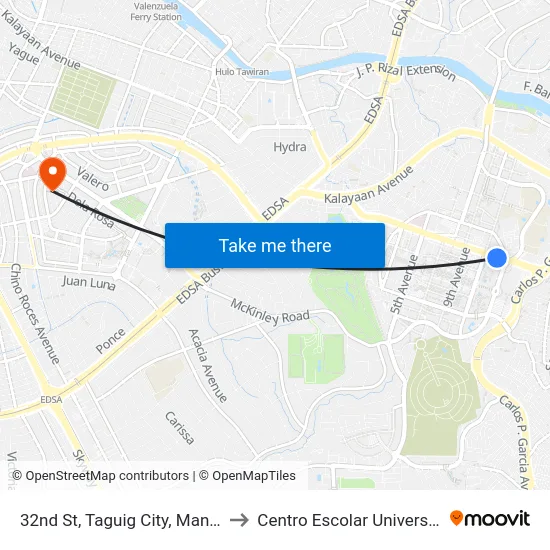 32nd St, Taguig City, Manila to Centro Escolar University map