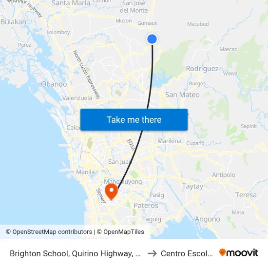 Brighton School, Quirino Highway, City Of San Jose Del Monte to Centro Escolar University map