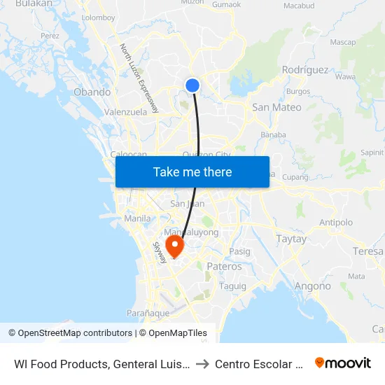 Wl Food Products, Genteral Luis, Caloocan City to Centro Escolar University map
