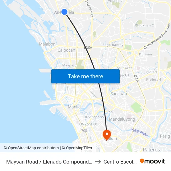 Maysan Road / Llenado Compound Intersection Valenzuela City to Centro Escolar University map