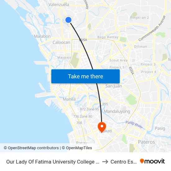 Our Lady Of Fatima University College Of Medicine, Macarthur Highway, Valenzuela City to Centro Escolar University map