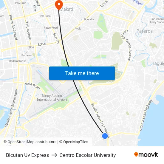 Bicutan Uv Express to Centro Escolar University map