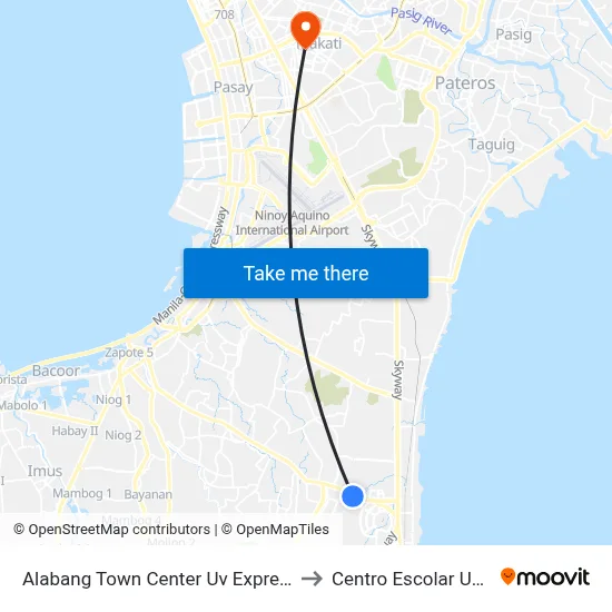 Alabang Town Center Uv Express Terminal to Centro Escolar University map
