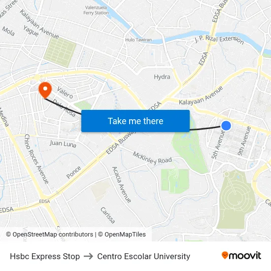 Hsbc Express Stop to Centro Escolar University map