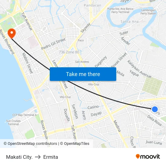 Makati City. to Ermita map