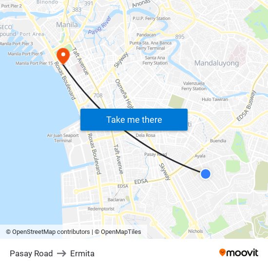 Pasay Road to Ermita map