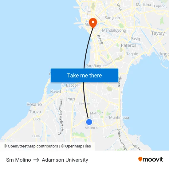 Sm Molino to Adamson University map