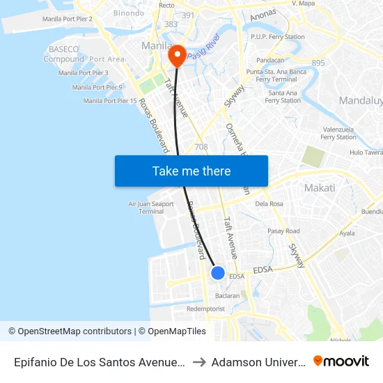 Epifanio De Los Santos Avenue, 329 to Adamson University map