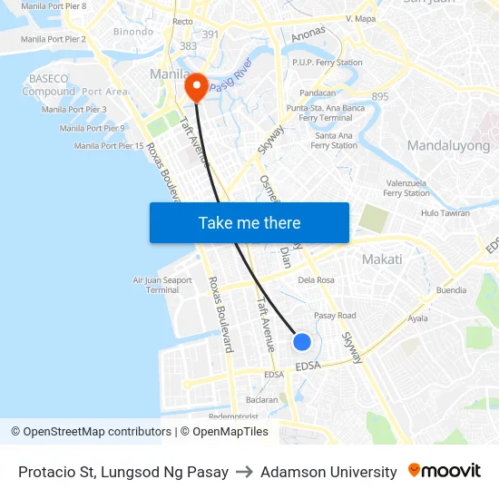 Protacio St, Lungsod Ng Pasay to Adamson University map