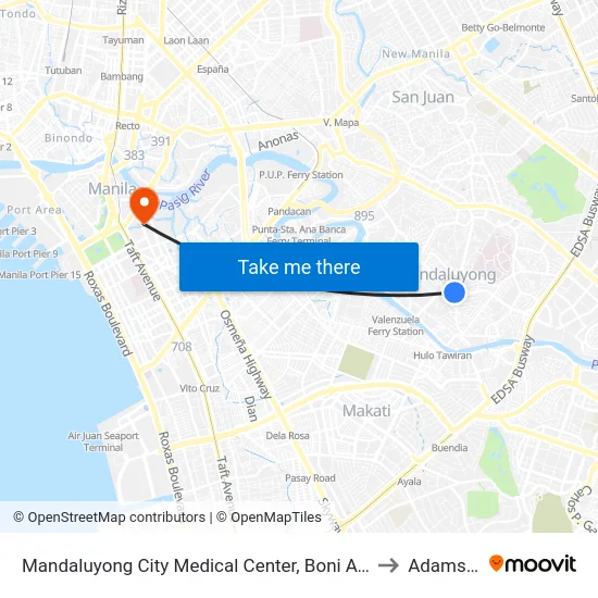 Mandaluyong City Medical Center, Boni Ave / Sto Rosario Intersection, Mandaluyong City, Manila to Adamson University map