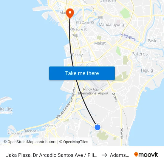 Jaka Plaza, Dr Arcadio Santos Ave / Filipinas Ave Intersection, Parañaque City, Manila to Adamson University map