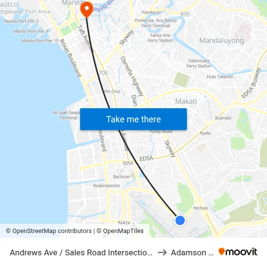 Andrews Ave / Sales Road Intersection, Lungsod Ng Pasay, Manila to Adamson University map