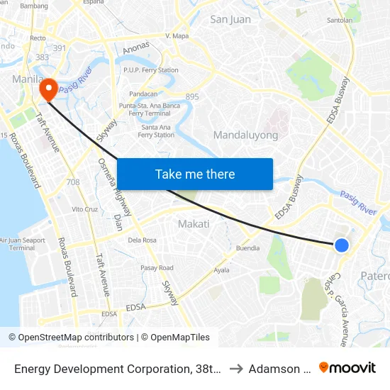 Energy Development Corporation, 38th Street, Taguig City, Manila to Adamson University map