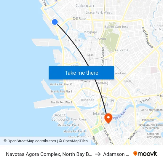 Navotas Agora Complex, North Bay Boulevard, City Of Navotas to Adamson University map