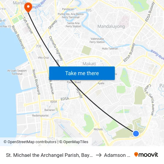 St. Michael the Archangel Parish, Bayani Rd, Taguig City, Manila to Adamson University map