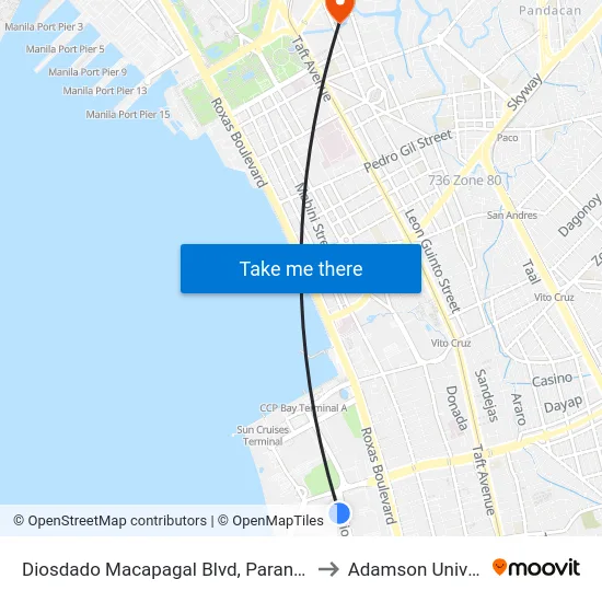 Diosdado Macapagal Blvd, Paranaque City to Adamson University map