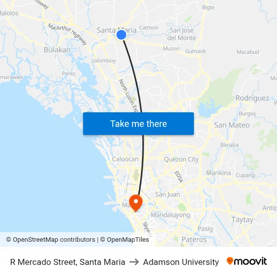 R Mercado Street, Santa Maria to Adamson University map