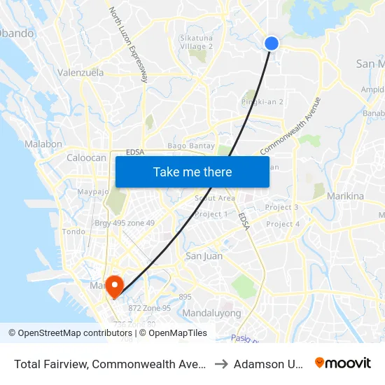 Total Fairview, Commonwealth Avenue, Quezon City to Adamson University map