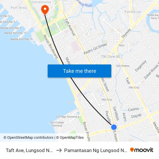 Taft Ave, Lungsod Ng Pasay to Pamantasan Ng Lungsod Ng Maynila map