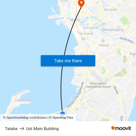Talaba to Ust Main Building map