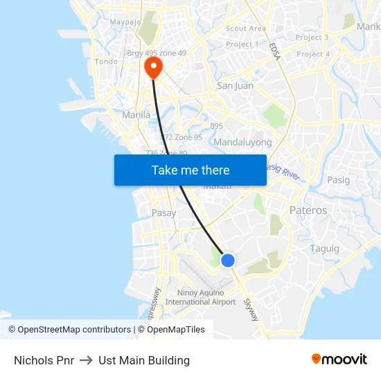 Nichols Pnr to Ust Main Building map