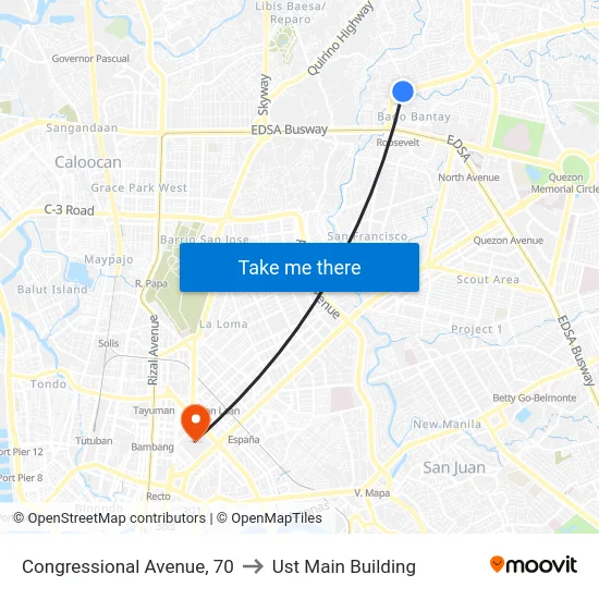 Congressional Avenue, 70 to Ust Main Building map