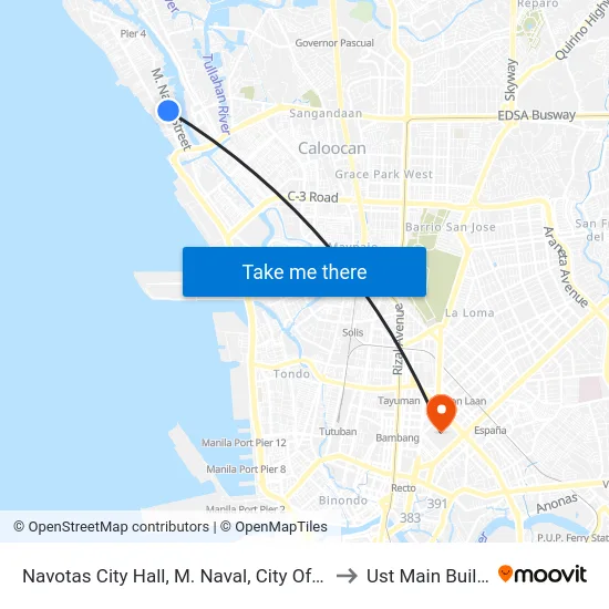 Navotas City Hall, M. Naval, City Of Navotas to Ust Main Building map