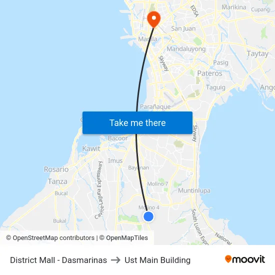 District Mall - Dasmarinas to Ust Main Building map