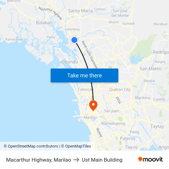 Macarthur Highway, Marilao to Ust Main Building map