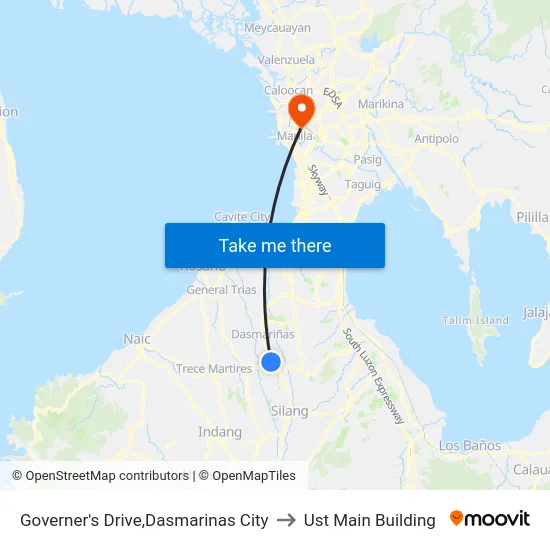 Governer's Drive,Dasmarinas City to Ust Main Building map