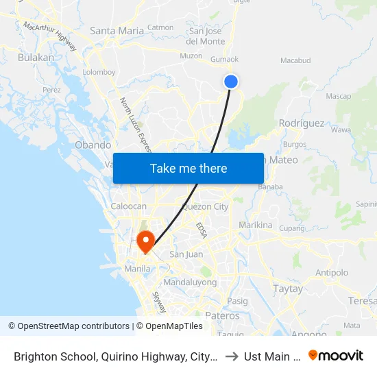 Brighton School, Quirino Highway, City Of San Jose Del Monte to Ust Main Building map