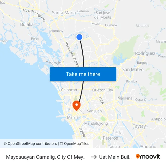 Maycauayan Camalig, City Of Meycauayan to Ust Main Building map