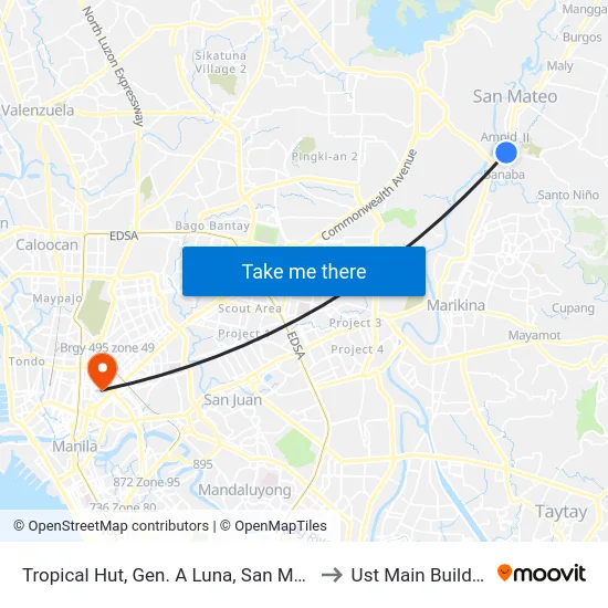 Tropical Hut, Gen. A Luna, San Mateo to Ust Main Building map
