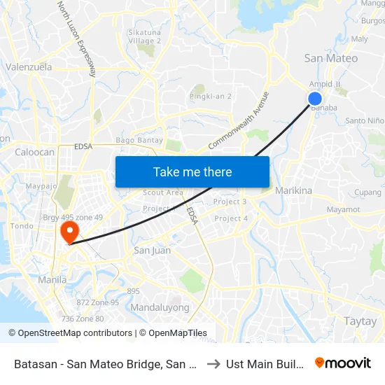 Batasan - San Mateo Bridge, San Mateo to Ust Main Building map