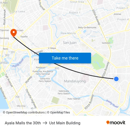 Ayala Malls the 30th to Ust Main Building map