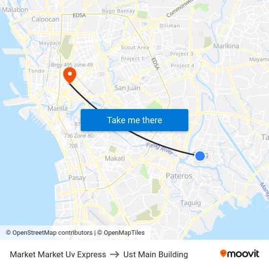 Market Market Uv Express to Ust Main Building map