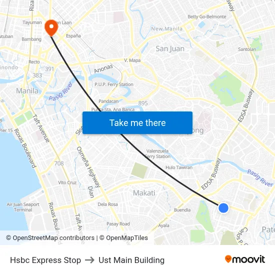 Hsbc Express Stop to Ust Main Building map
