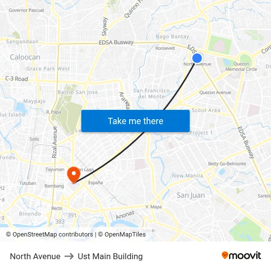 North Avenue to Ust Main Building map