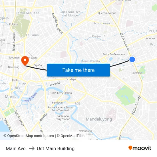 Main Ave. to Ust Main Building map