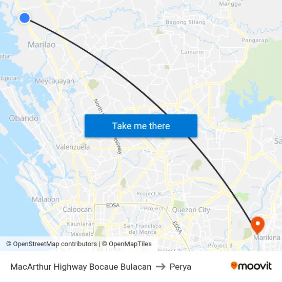MacArthur Highway Bocaue Bulacan to Perya map