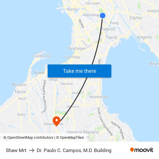 Shaw Mrt to Dr. Paulo C. Campos, M.D. Building map