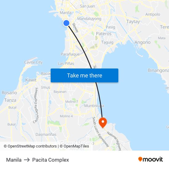 Manila to Pacita Complex map