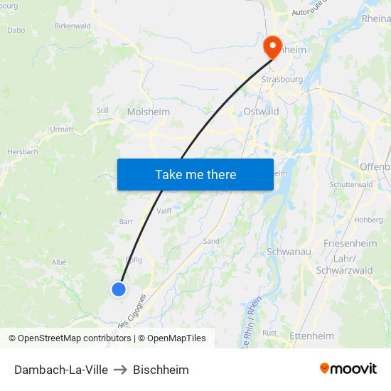 Dambach-La-Ville to Bischheim map