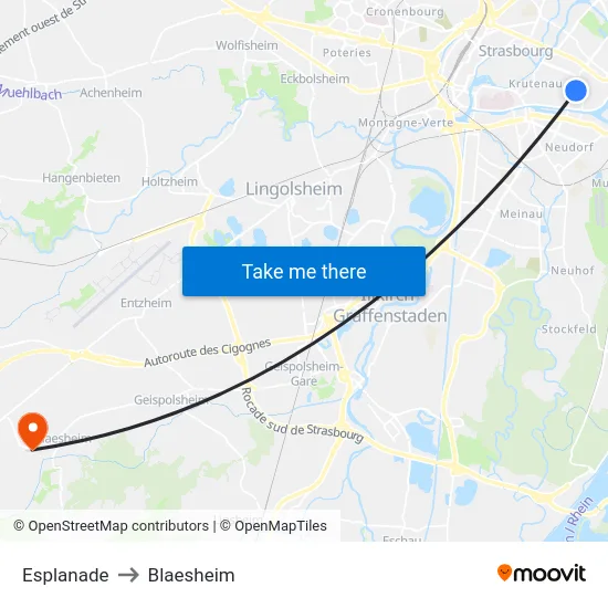 Esplanade to Blaesheim map