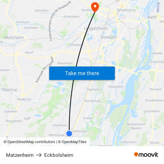 Matzenheim to Eckbolsheim map