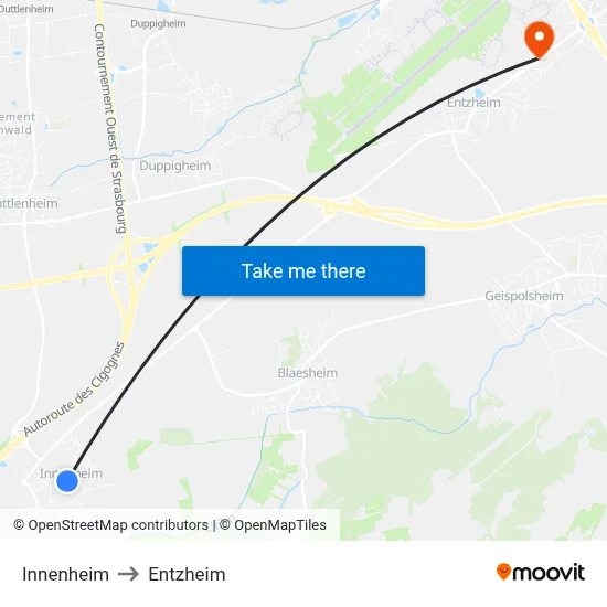 Innenheim to Entzheim map
