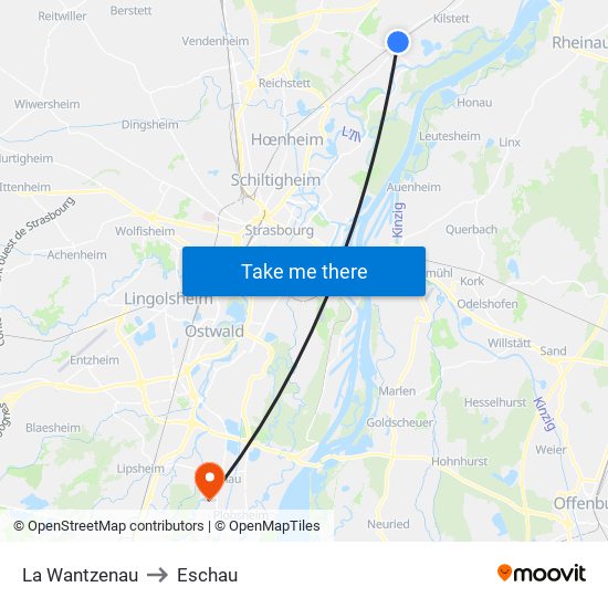 La Wantzenau to Eschau map